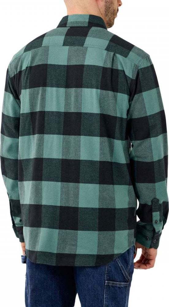 Men's Midweight Flannel L/S Plaid Shirt SLATE GREEN Carhartt