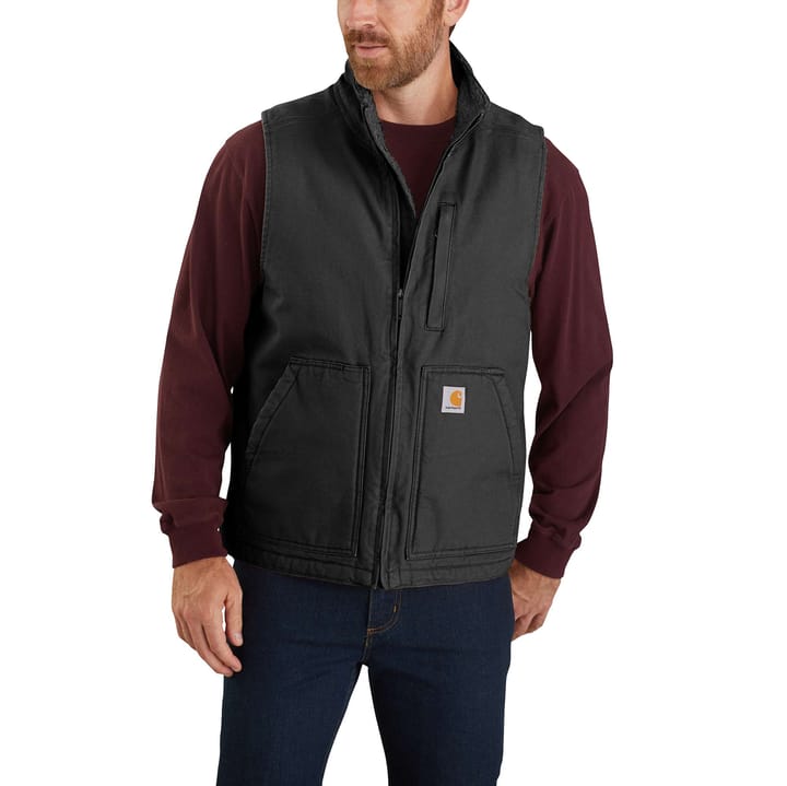 Carhartt Men's Washed Duck Lined Mock Neck Vest Black Carhartt