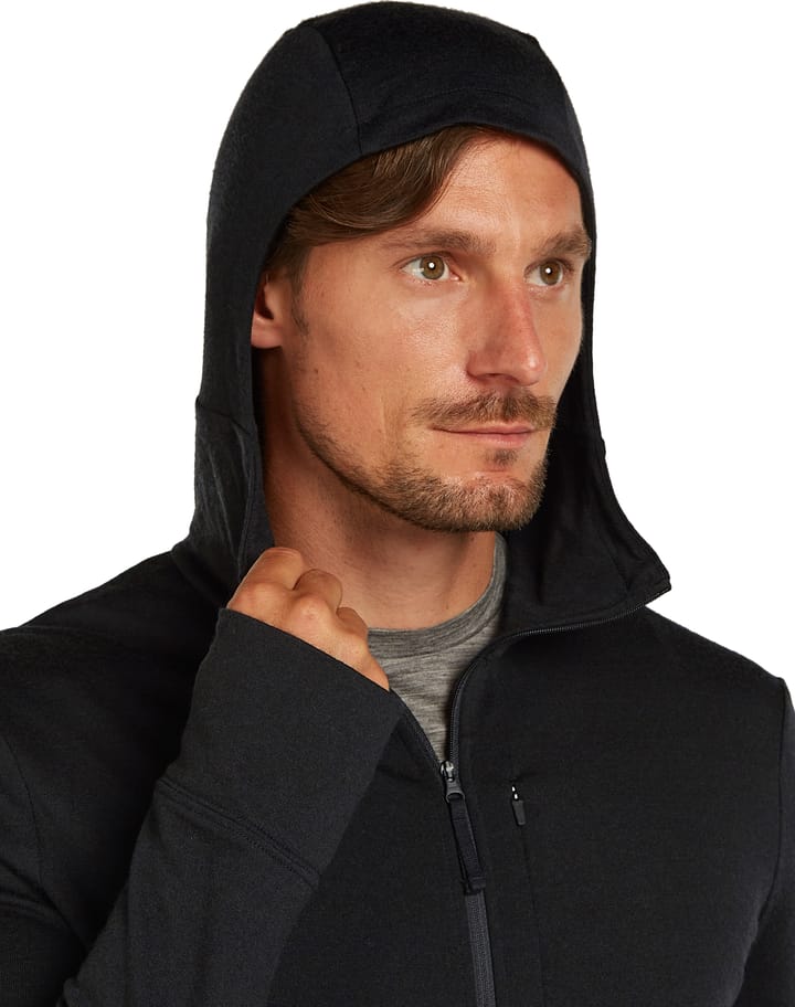 Icebreaker Men's Merino 260 Quantum Long Sleeve Zip Hoodie Black Icebreaker
