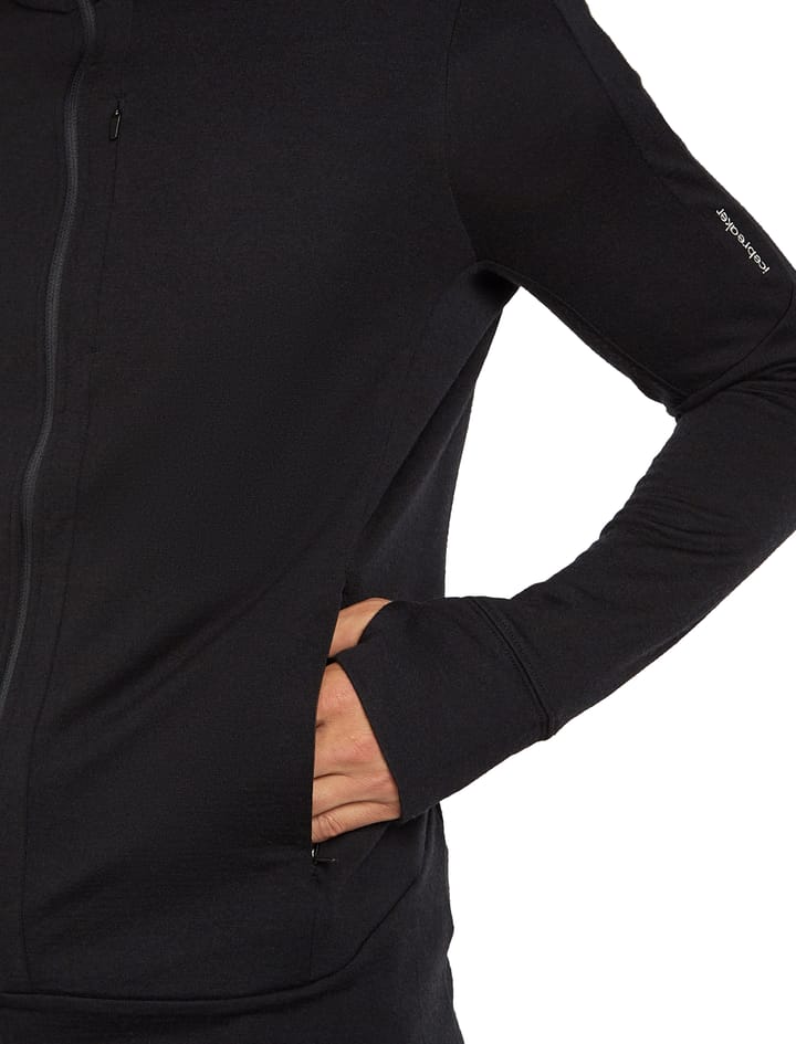 Icebreaker Men's Merino 260 Quantum Long Sleeve Zip Hoodie Black Icebreaker