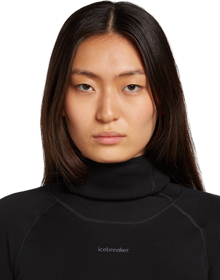 Icebreaker Women's 300 MerinoFine Polar Long Sleeve Roll Neck Black Icebreaker