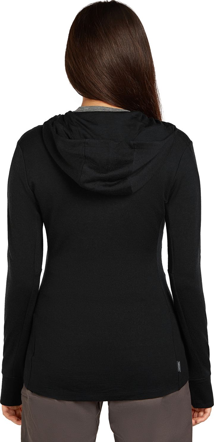 Icebreaker Women's Merino 260 Quantum Long Sleeve Zip Hoodie Black Icebreaker