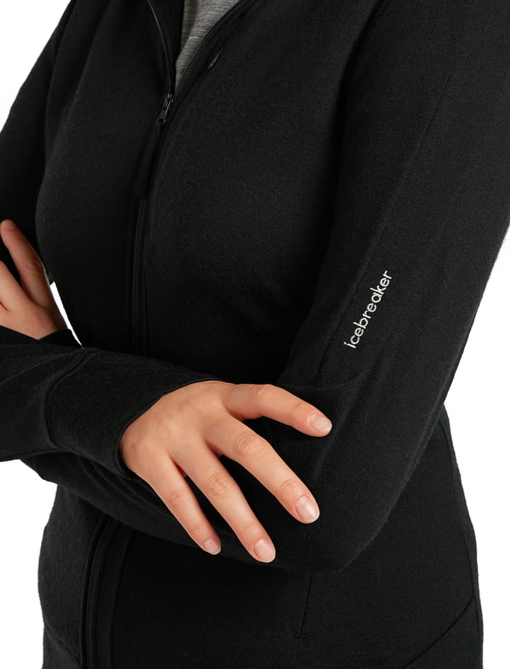 Icebreaker Women's Merino 260 Quantum Iv Longsleeve Zip Hoodie Black Icebreaker