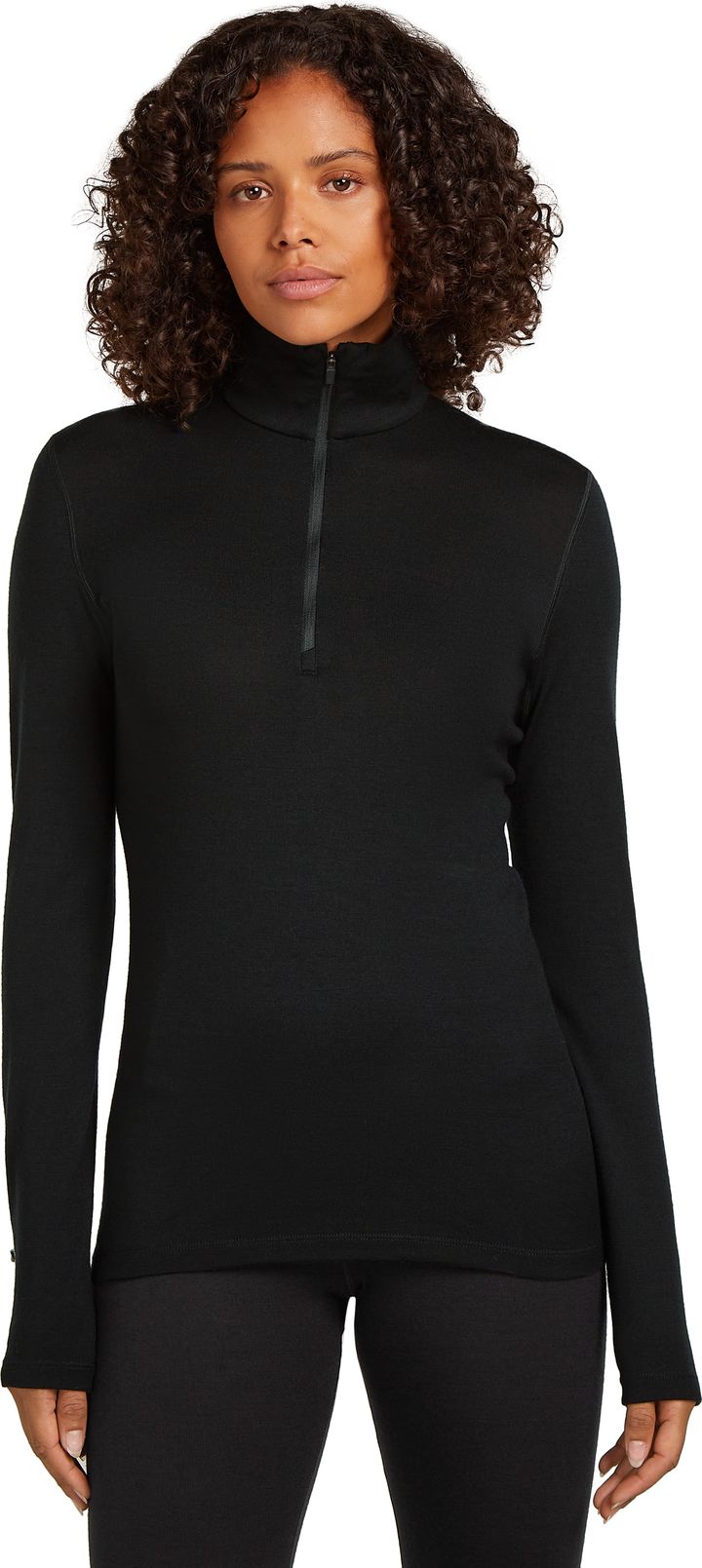 Icebreaker Women's 260 Tech Longsleeve Half Zip Black Icebreaker