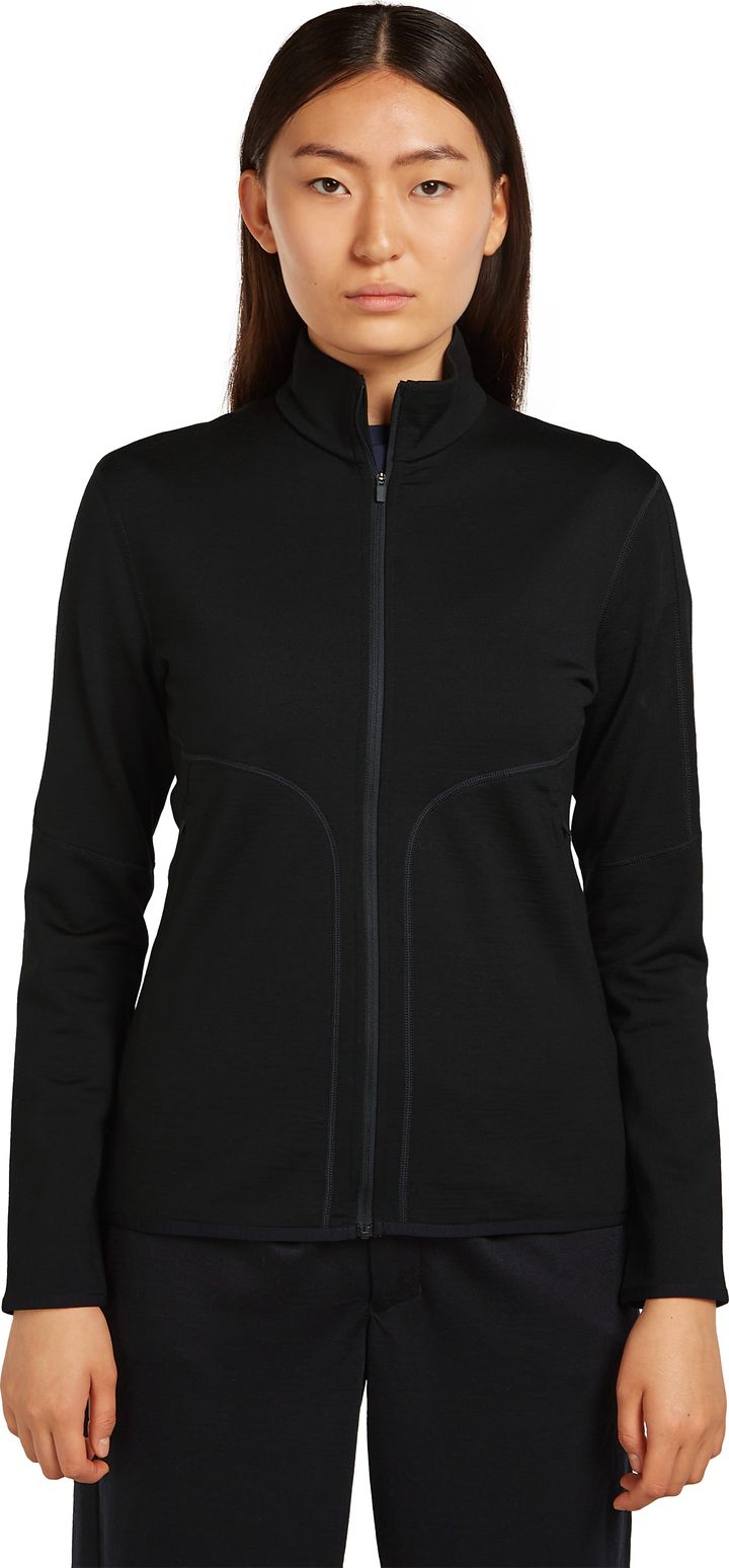 Icebreaker Women's Merino 560 Realfleece Elemental II Long Sleeve Zip Black Icebreaker