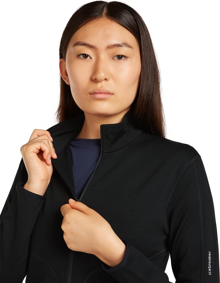 Icebreaker Women's Merino 560 Realfleece Elemental II Long Sleeve Zip Black Icebreaker
