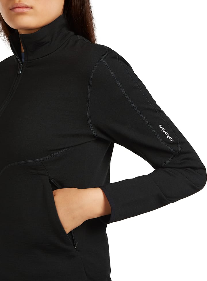 Icebreaker Women's Merino 560 Realfleece Elemental II Long Sleeve Zip Black Icebreaker
