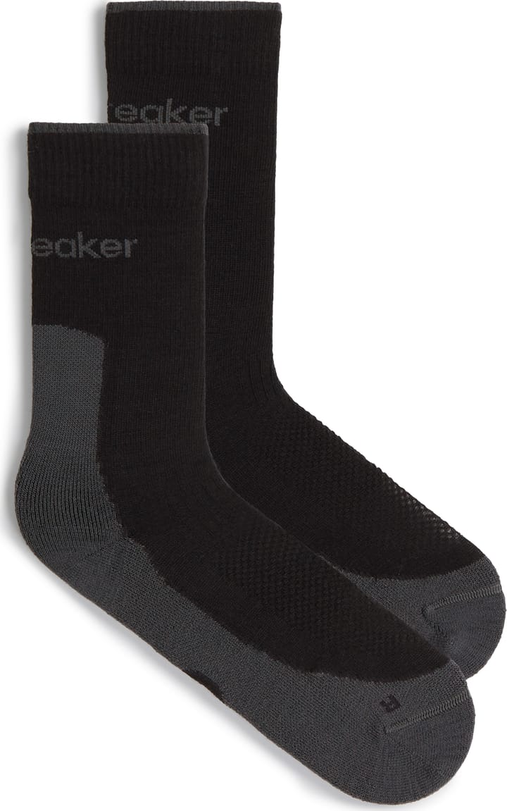 Icebreaker Men Merino Hike+ Light Crew Black/obsidian Icebreaker