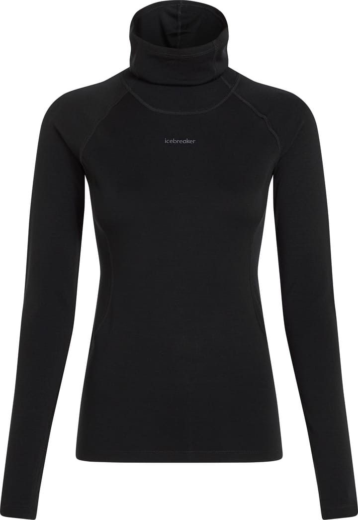 Icebreaker Women's 300 MerinoFine Polar Long Sleeve Roll Neck Black Icebreaker