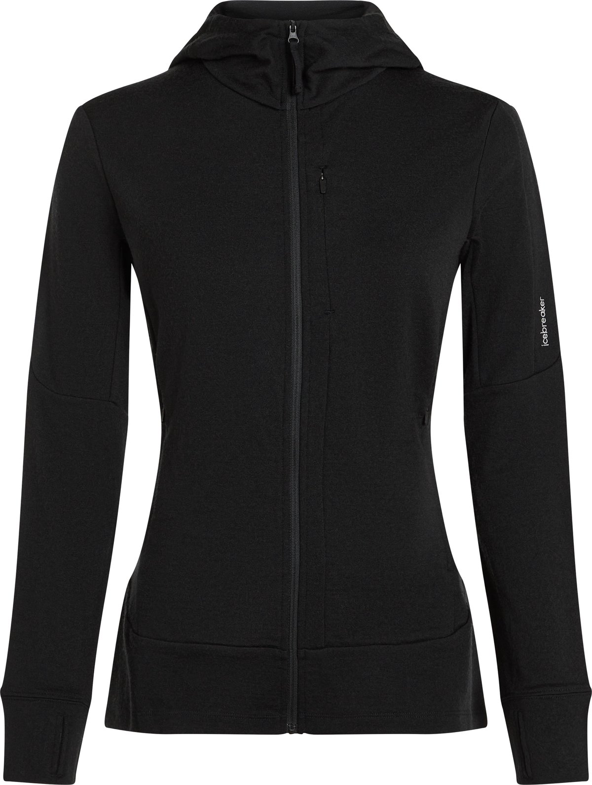 Icebreaker Women's Merino 260 Quantum Long Sleeve Zip Hoodie Black