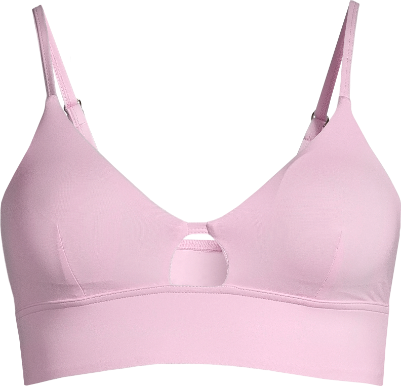 Women's Triangle Cut-Out Bikini Top Clear Pink