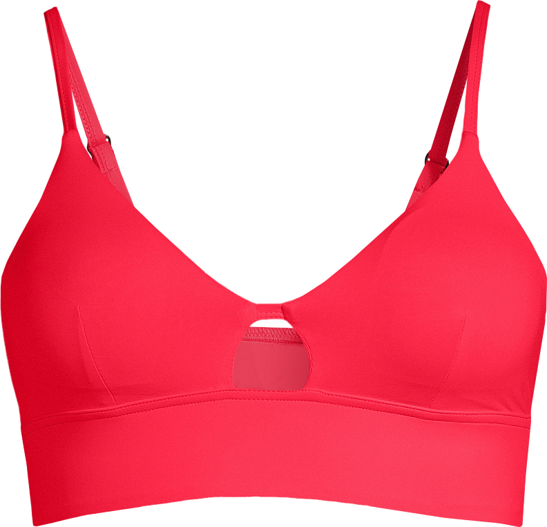 Women’s Triangle Cut-Out Bikini Top Summer Red