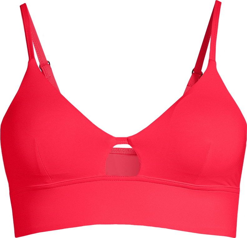 Women's Triangle Cut-Out Bikini Top Summer Red