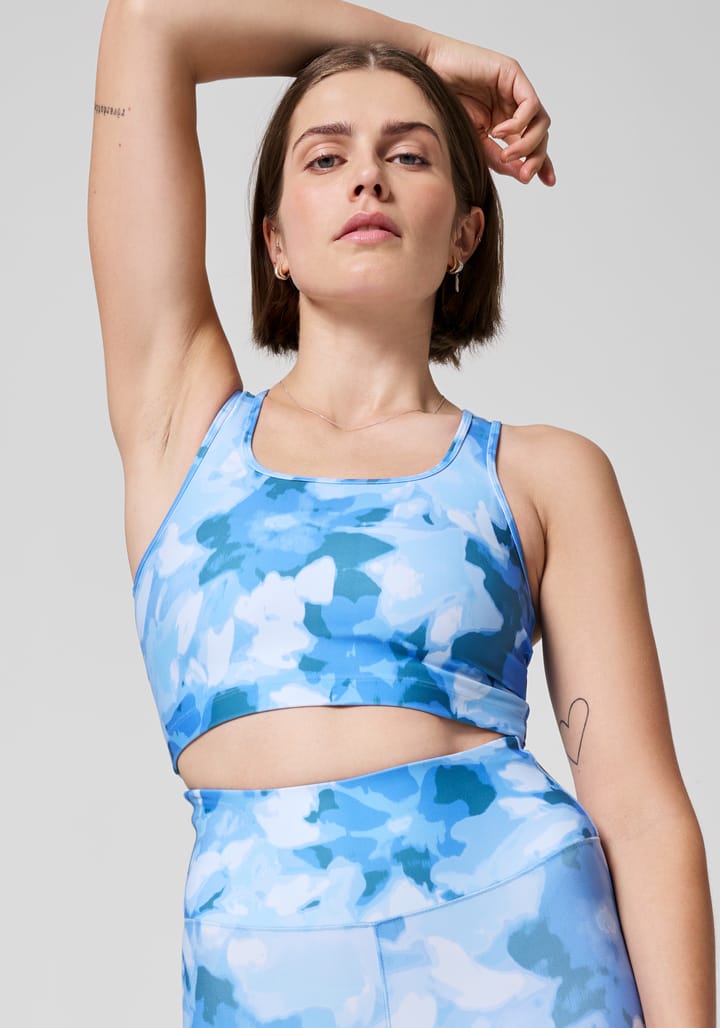 Casall Women's Blossom Square Neck Sports Top Blossom Blue Casall Casall Women's Blossom Square Neck Sports Top Blossom Blue Casall