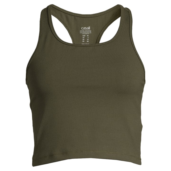 Casall Women's Bold Rib Crop Tank Forest Green Casall