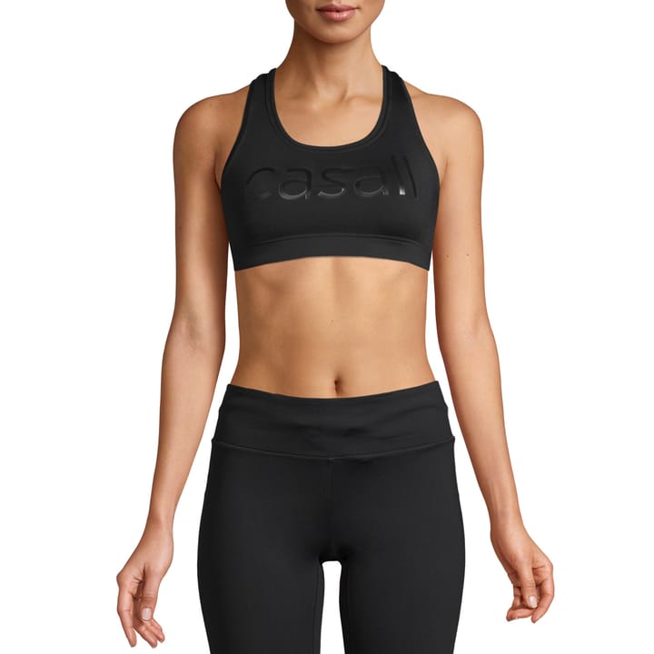 Casall Women's Iconic Wool Sports Bra Black Logo Casall