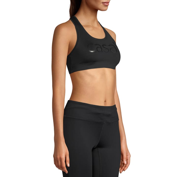 Casall Women's Iconic Wool Sports Bra Black Logo Casall