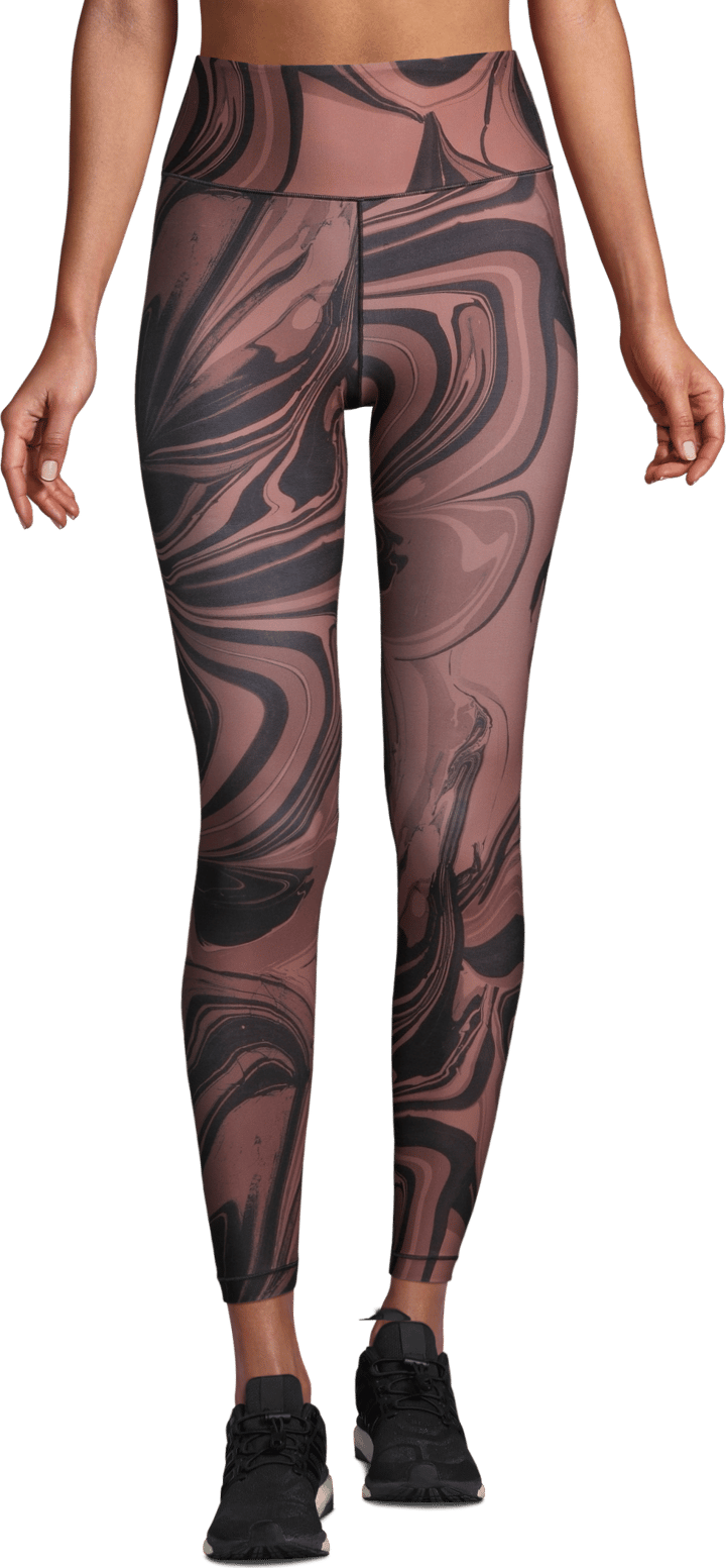 Casall Women's Marbles High Waist Tights Marbles Brown Casall