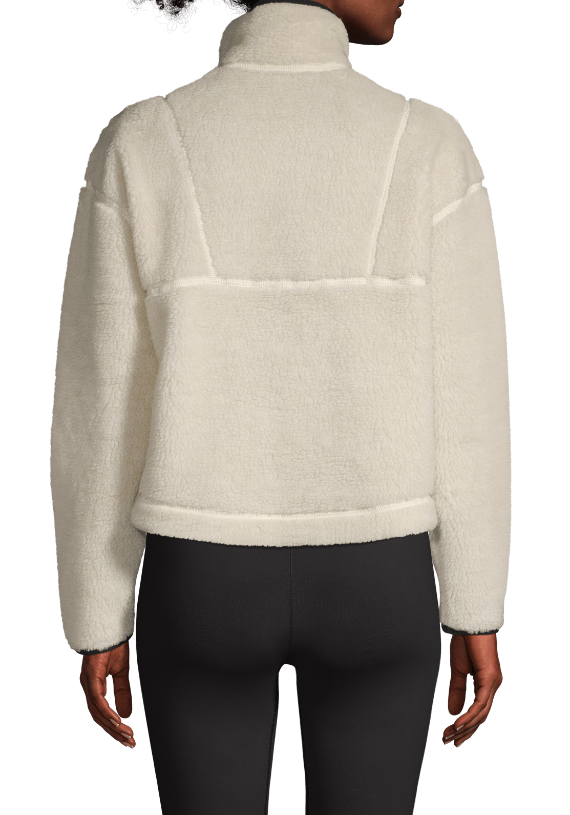 Women's Pile Half Zip Off white