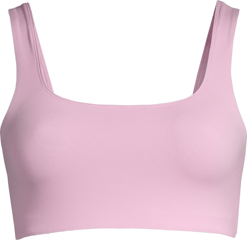 Women's Square Neck Bikini Top Clear Pink