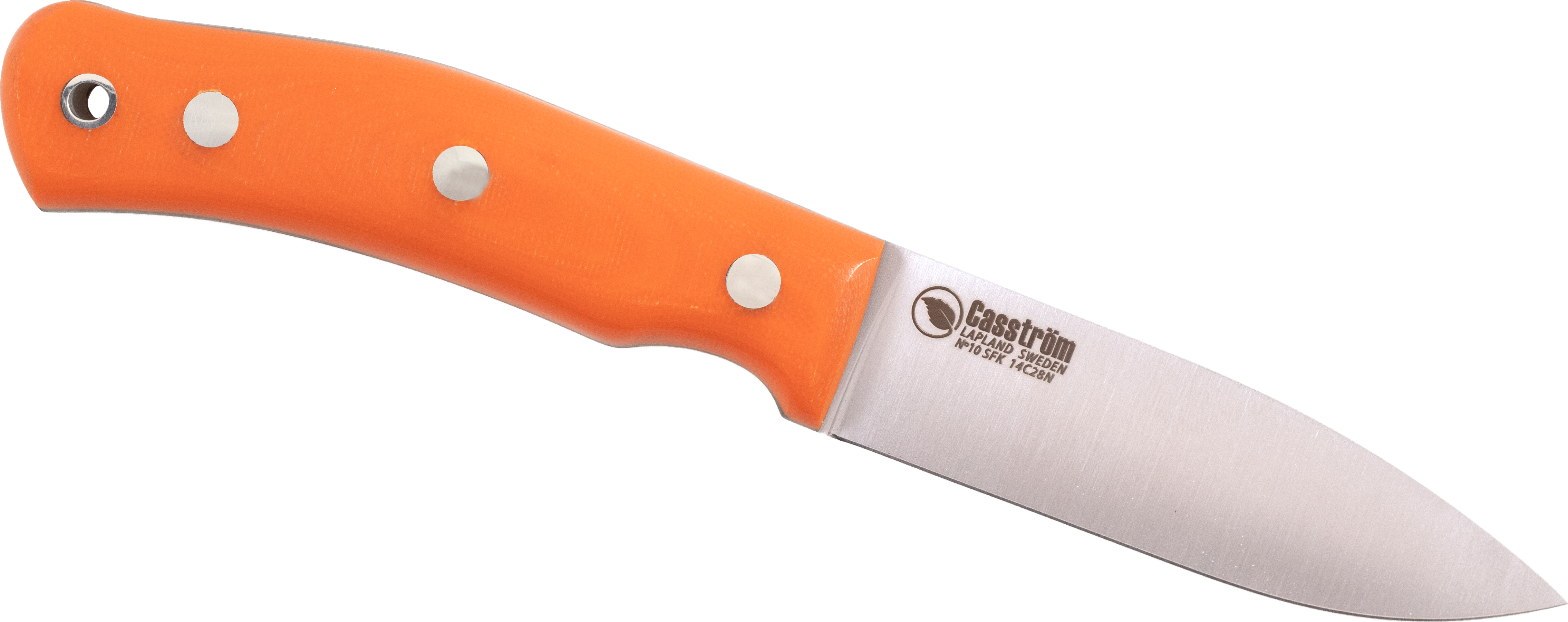 No.10 Swedish Forest Knife Flat 14C28N Orange