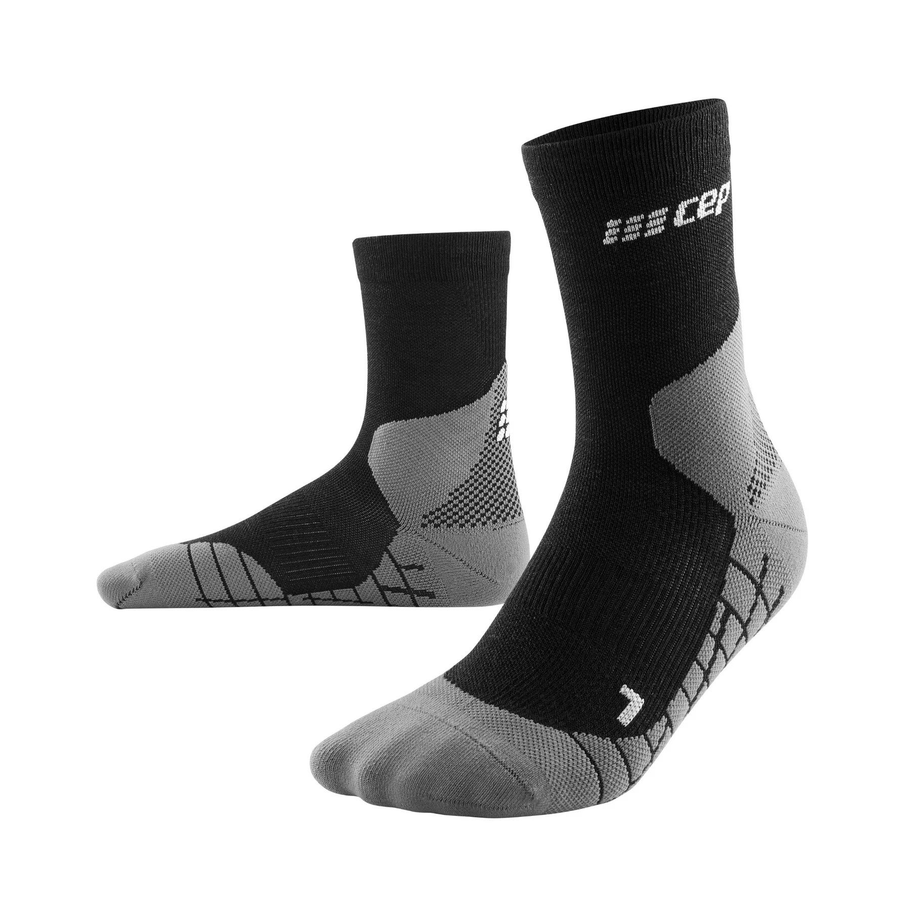 CEP Men’s Hiking Light Merino Mid Cut Compression Socks Black