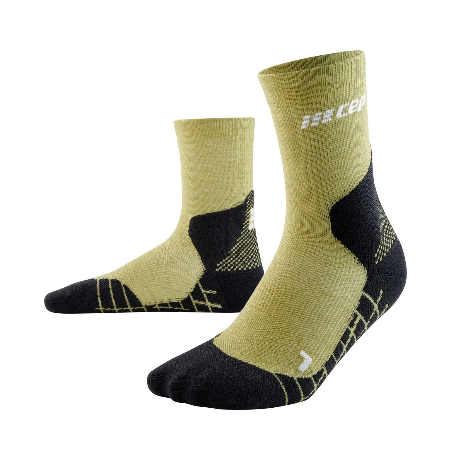 CEP Men's Hiking Light Merino Mid Cut Compression Socks Light Olive