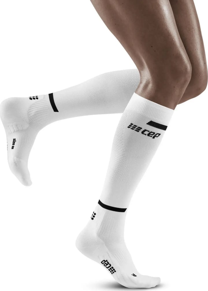 Women's The Run Socks, Tall White CEP