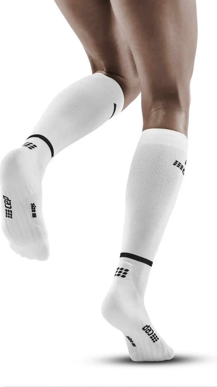 Women's The Run Socks, Tall White CEP