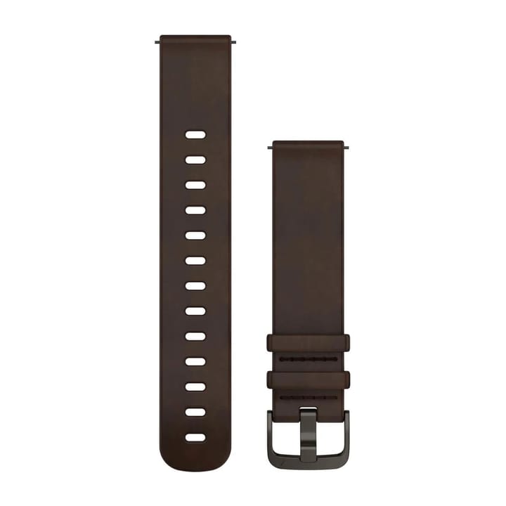 Garmin Quick Release 20mm Mørkebrunt Skinn Med Skifergrå Anordning Garmin