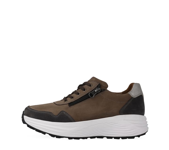 Klaveness Perfect Stride Lace_Zipper Leather Sneaker Brun