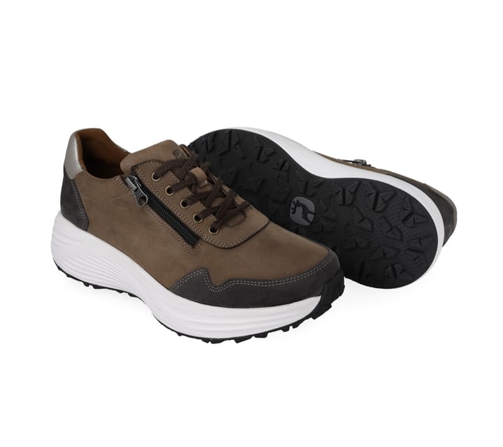 Klaveness Perfect Stride Lace_Zipper Leather Sneaker Brun