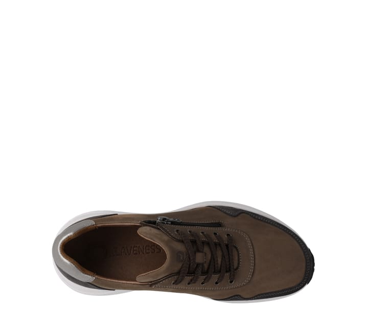 Klaveness Perfect Stride Lace_Zipper Leather Sneaker Brun