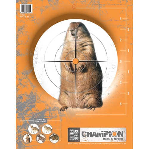 Div Champion Critter Series Targets 10-Pack Med 5 Ulike Dyremotiver