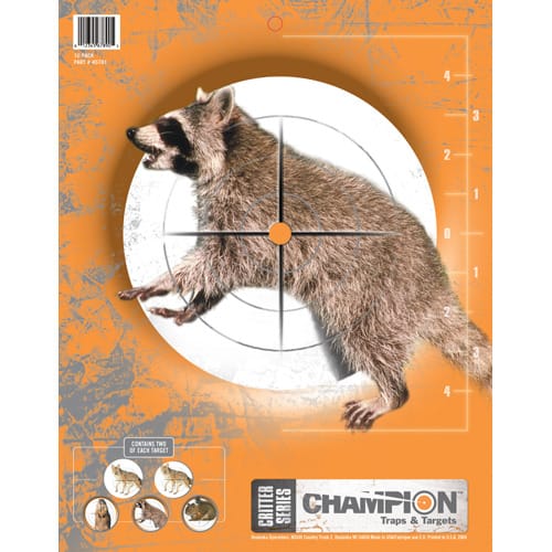 Div Champion Critter Series Targets 10-Pack Med 5 Ulike Dyremotiver