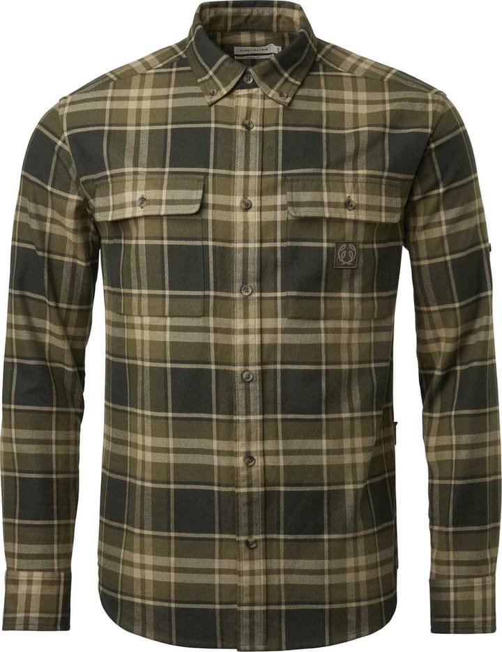Chevalier Men's Heron Flannel Shirt Evergreen Checked Chevalier