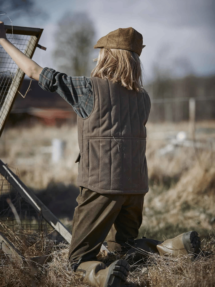 Calf Padded Vest Junior Leather Brown Chevalier