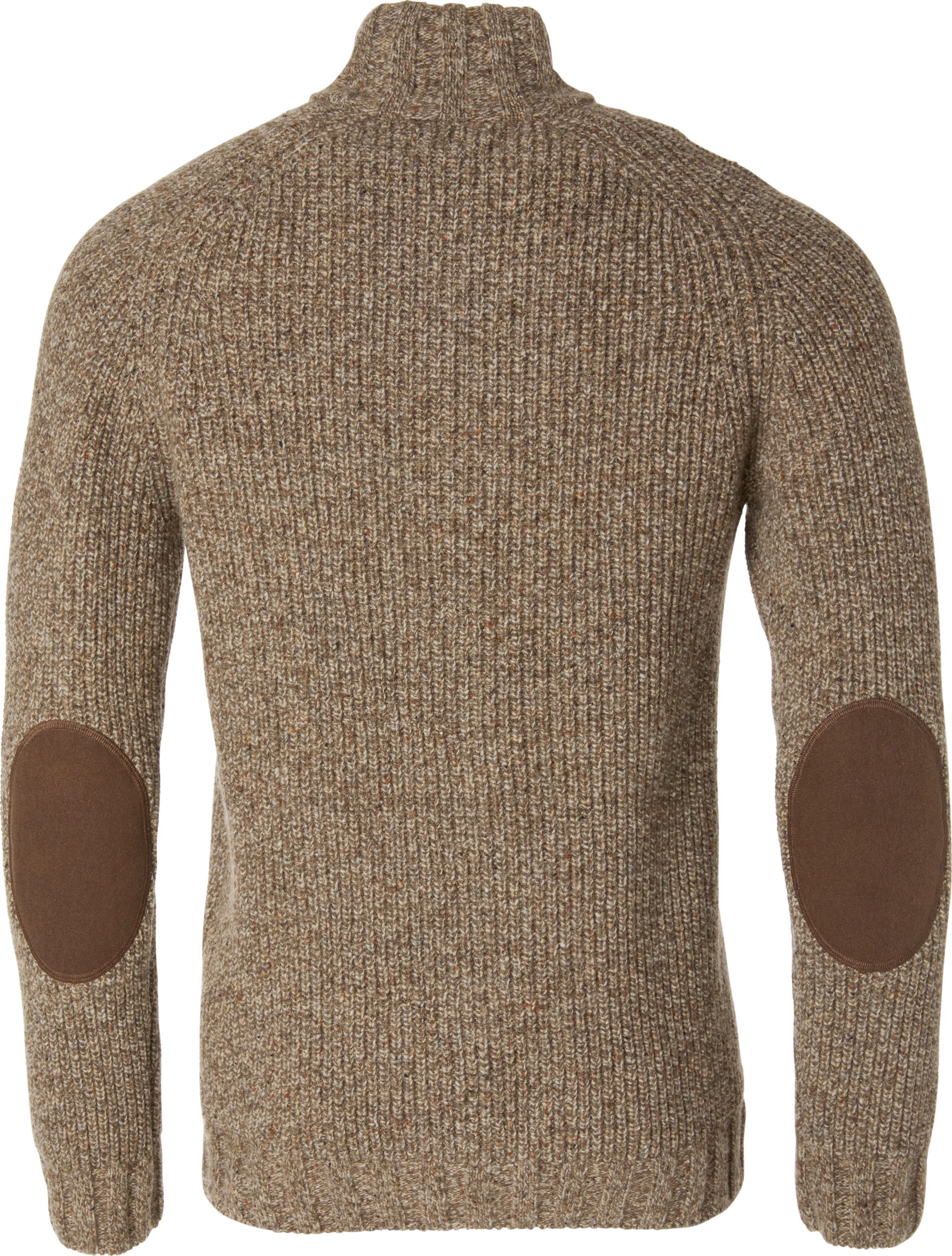Chevalier Men's Groby Half Zip Wool Pullover Saddle Brown Neps