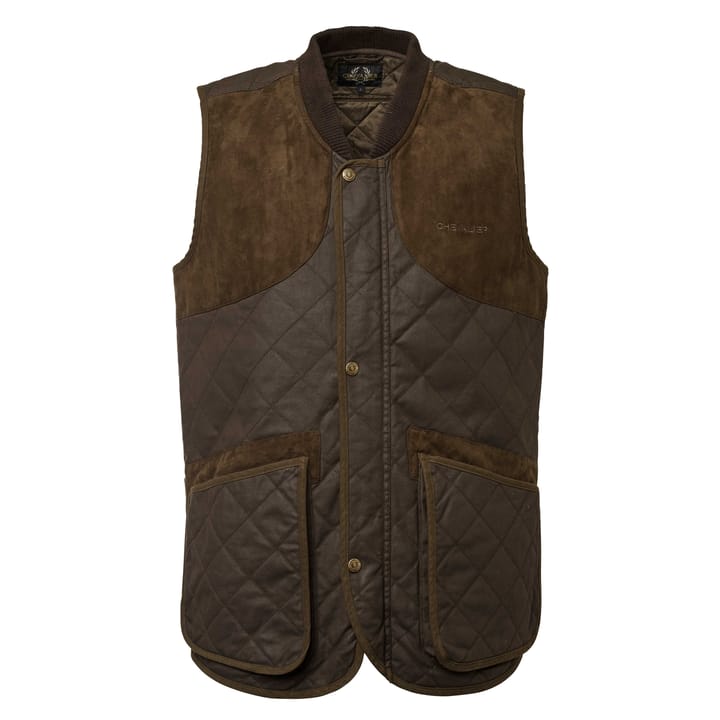 Men's Vintage Shooting Vest Leather Brown Chevalier