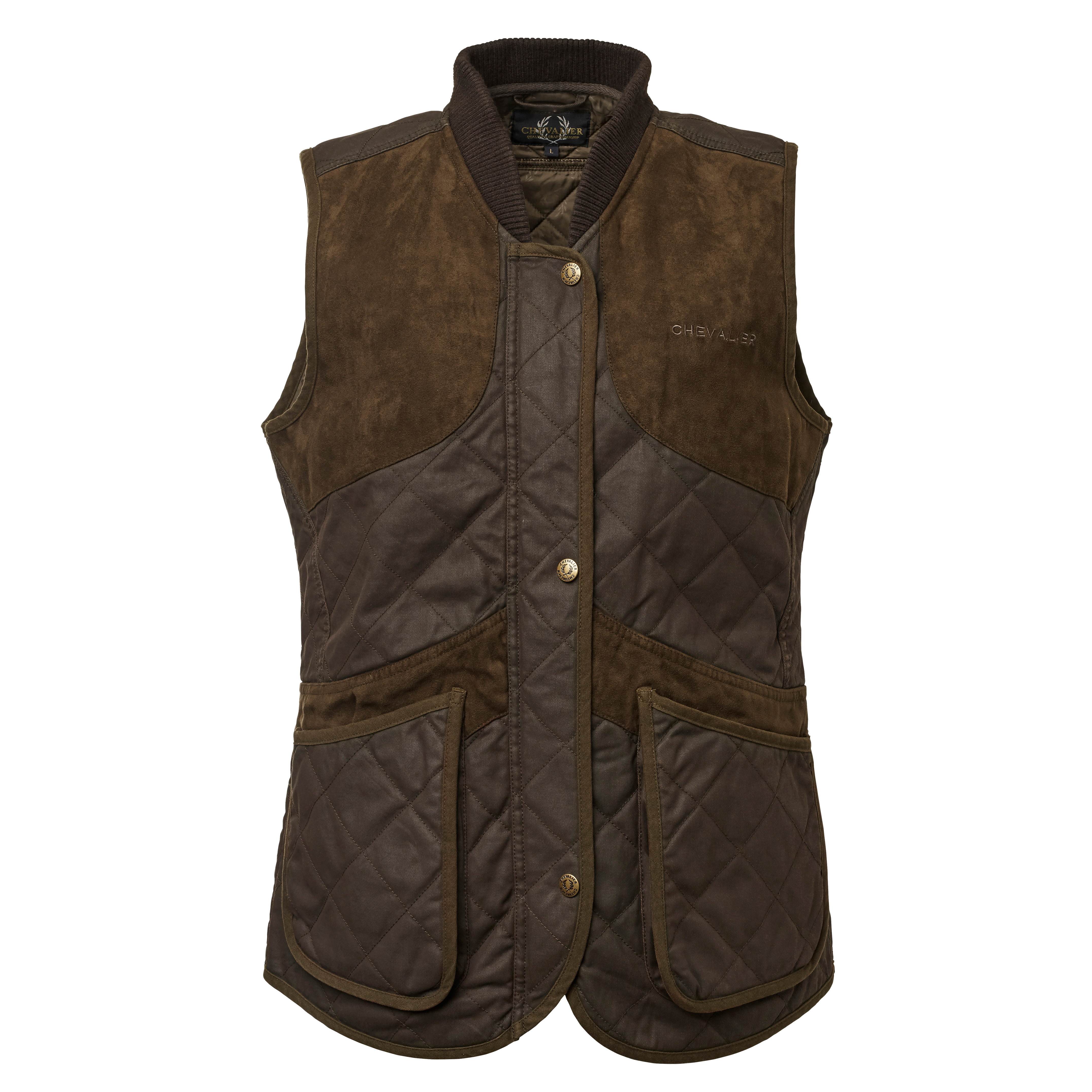 Women's Vintage Shooting Vest Leather Brown