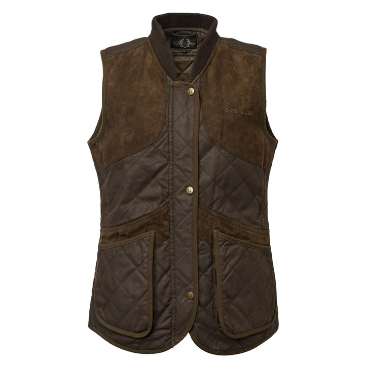 Women's Vintage Shooting Vest Leather Brown Chevalier