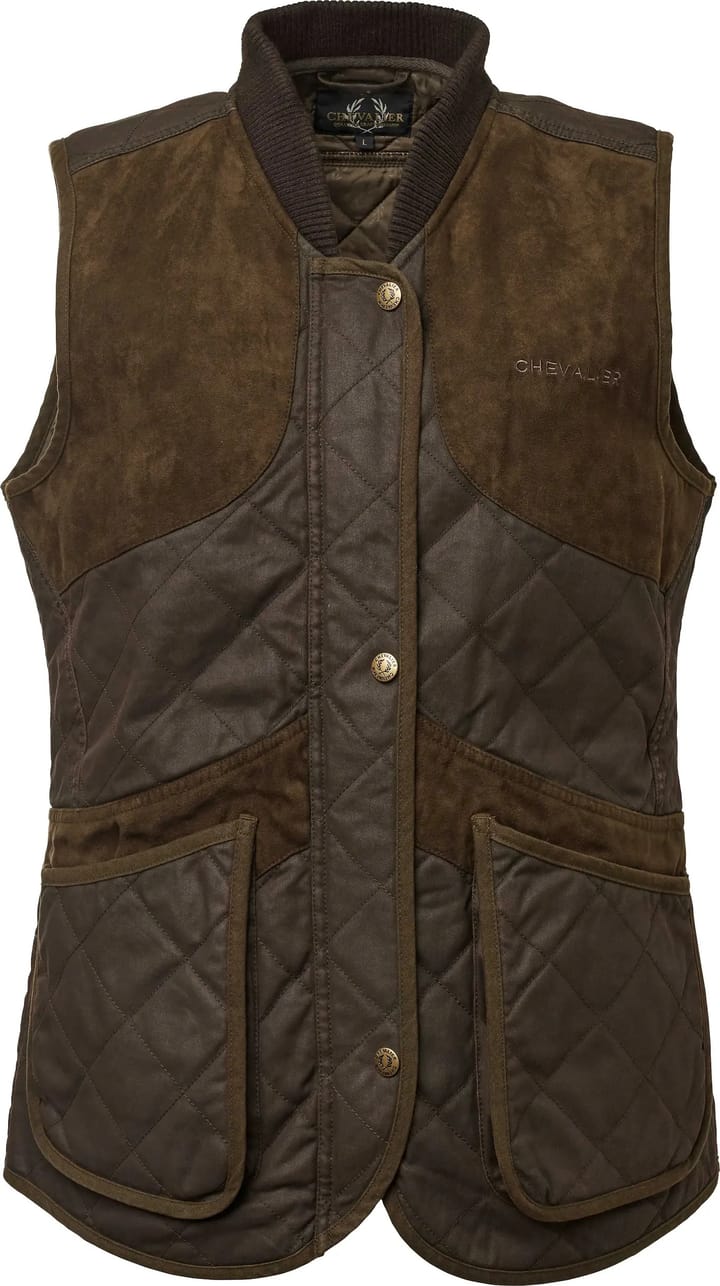 Women's Vintage Dogsport Vest Leather Brown Chevalier
