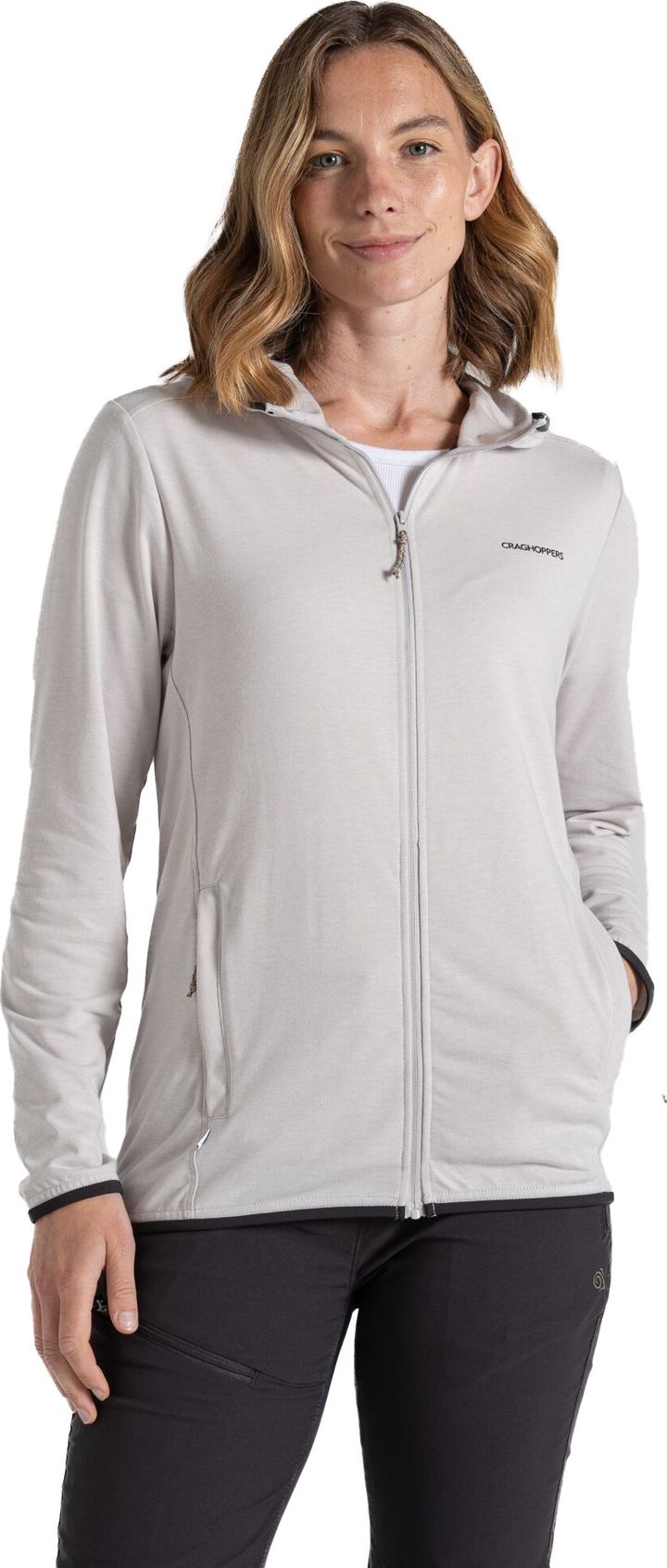 Craghoppers Women's Nosilife Afia Hooded Jacket Light Grey Marl Craghoppers