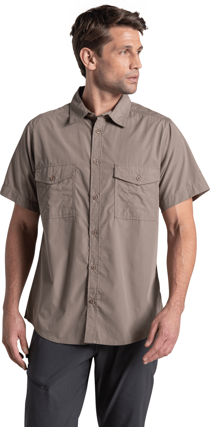 Craghoppers Men's Kiwi II Short Sleeved Shirt Pebble Craghoppers