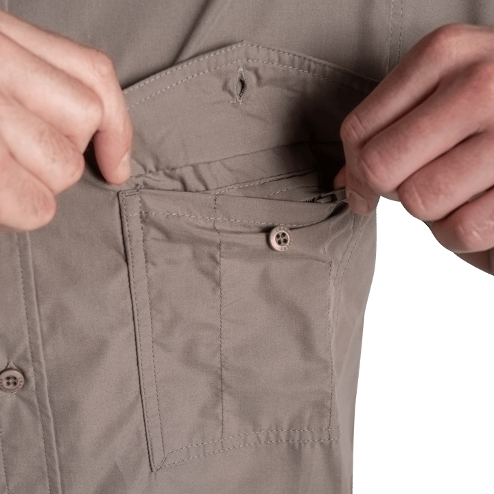 Craghoppers Men's Kiwi II Short Sleeved Shirt Pebble Craghoppers