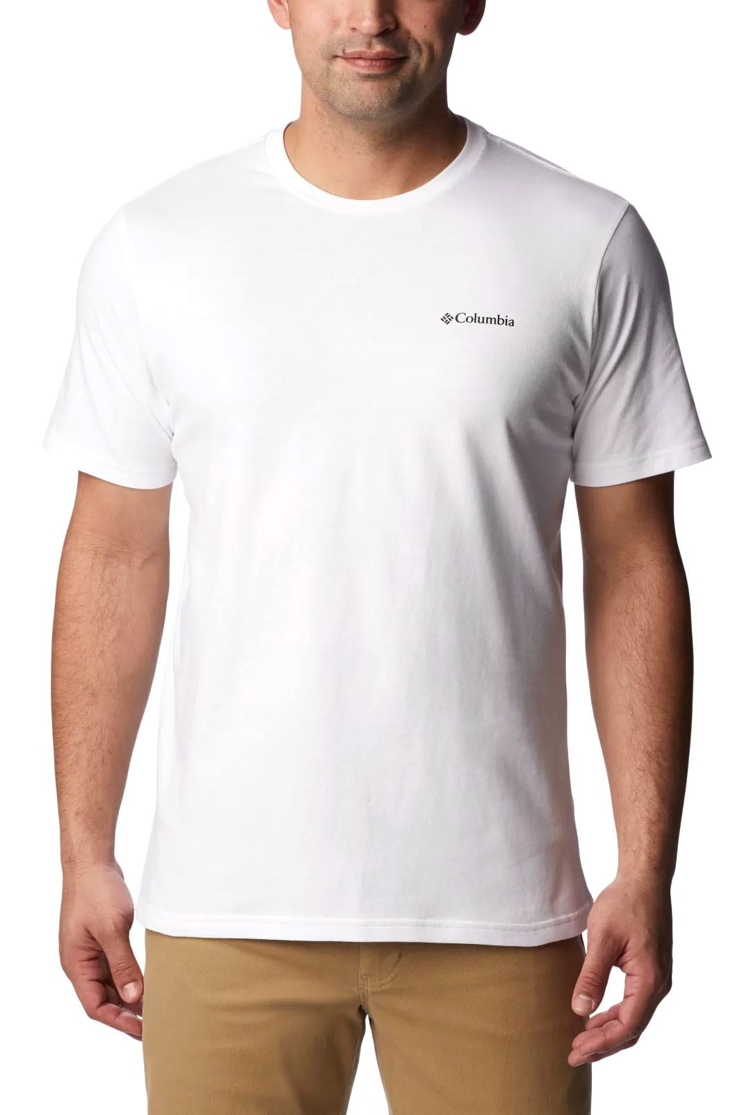 Columbia Men's North Cascades Short Sleeve Tee White, CSC Box Logo