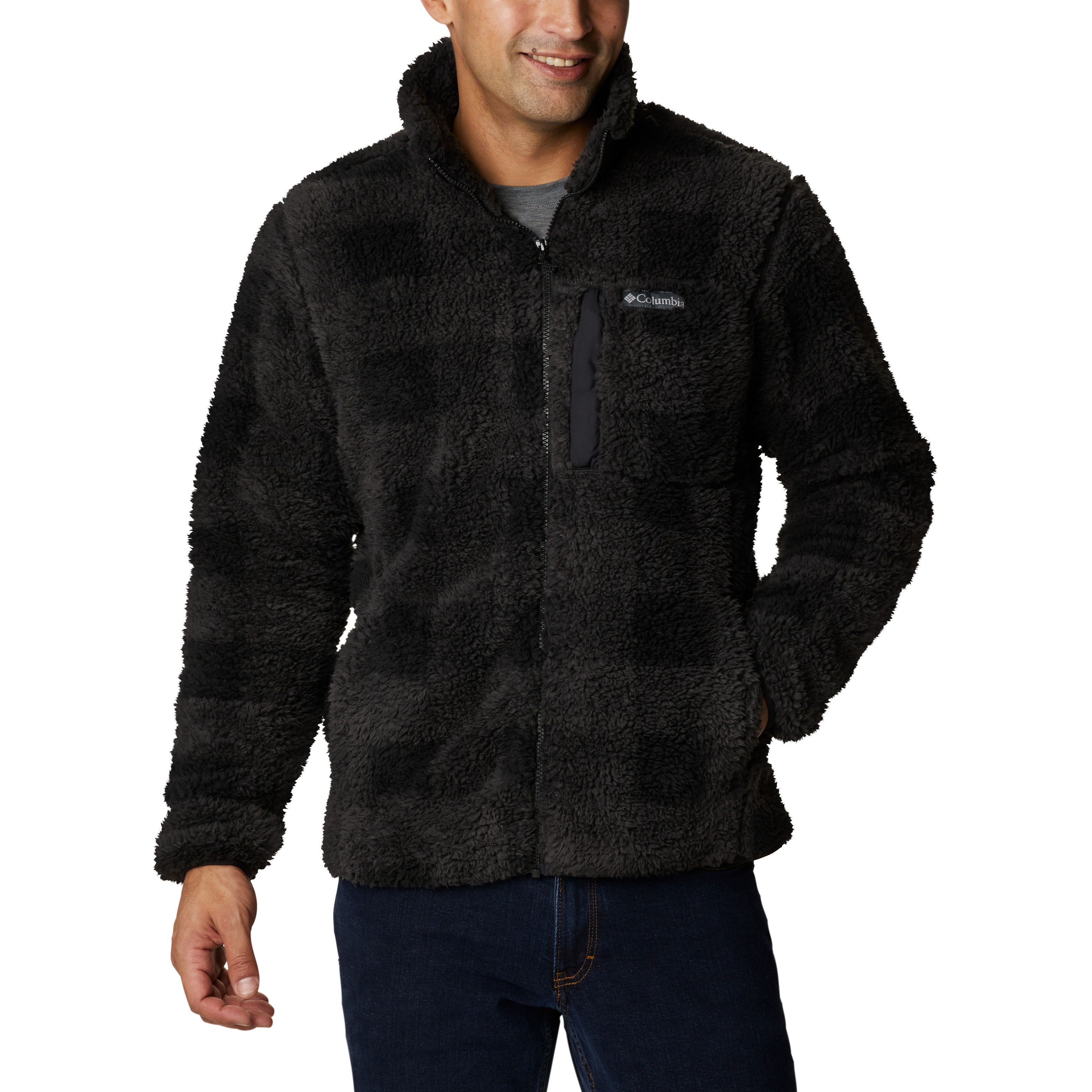 Men's Winter Pass Print Fleece Full Zip Black Check