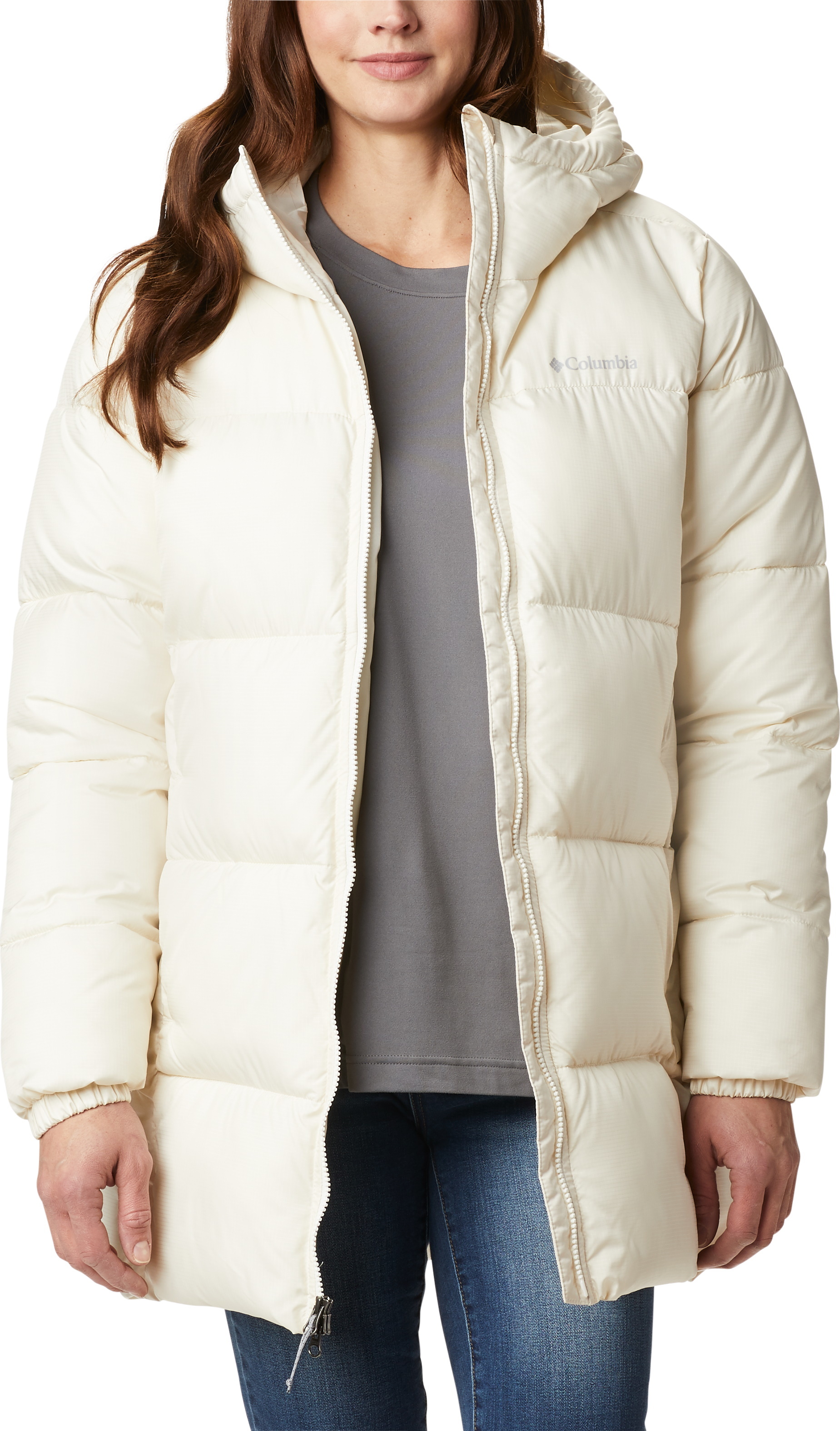 Women's Puffect Mid Hooded Jacket Chalk