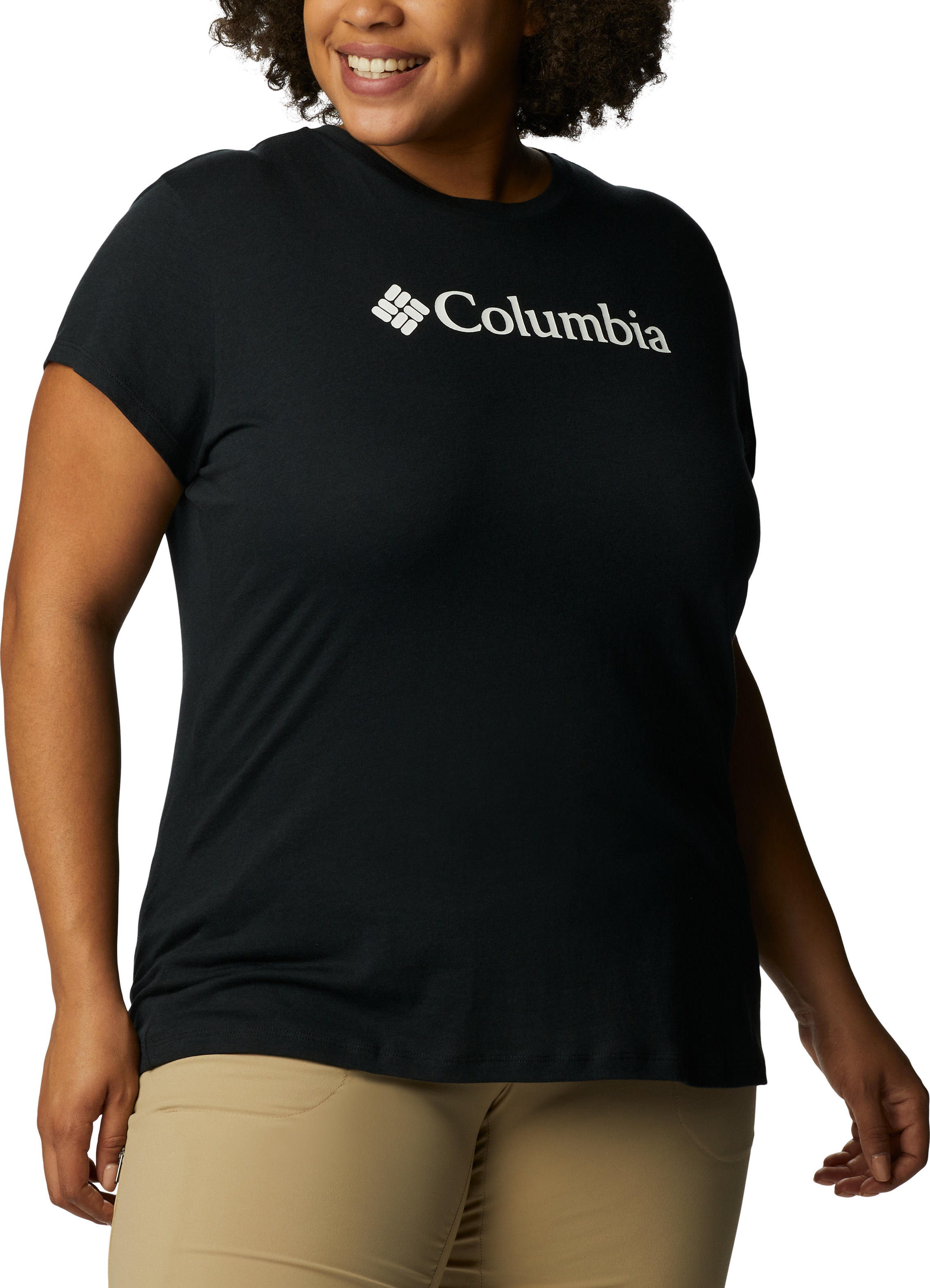Women's Columbia Trek SS Graphic Black, CSC Branded Graphic