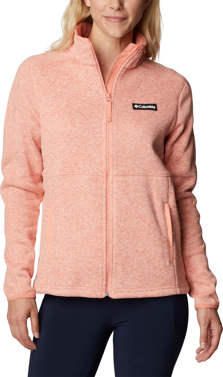 Columbia Women's Sweater Weather Full Zip Summer Peach, Heather Columbia